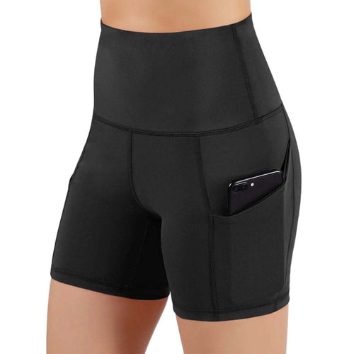 Victory Elite Jolie high-waisted athletic shorts with hip pockets, featuring a comfortable fit and stylish design.