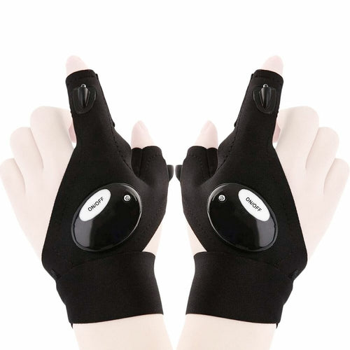 Victory Elite LED flashlight gloves, versatile for outdoor activities, with built-in bright LED lights on each glove.