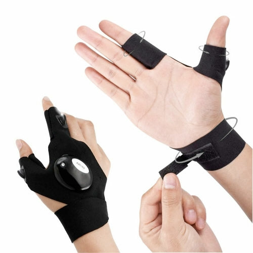 Victory Elite LED flashlight gloves with built-in lights, designed for hands-on illumination in various outdoor and work activities.