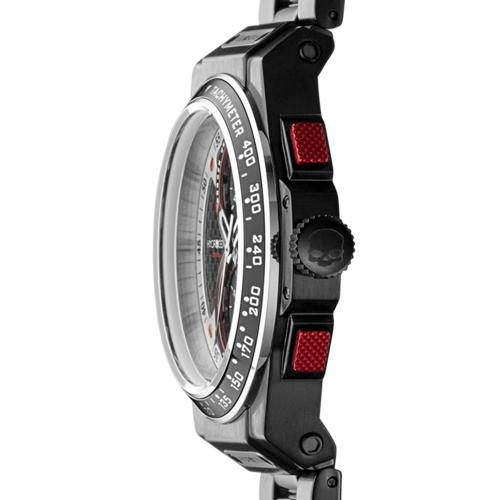 Victory Elite Otto Chrono All Black bracelet featuring sleek black metal links and a modern, stylish design.