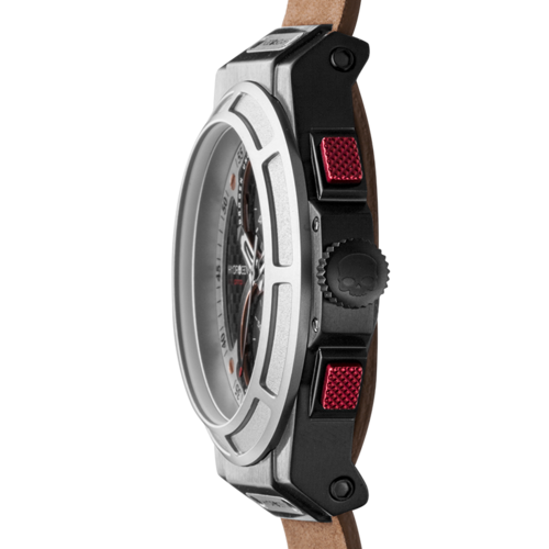 Victory Elite Otto Chrono Silver Black Nato watch with stainless steel case and black and silver NATO strap.