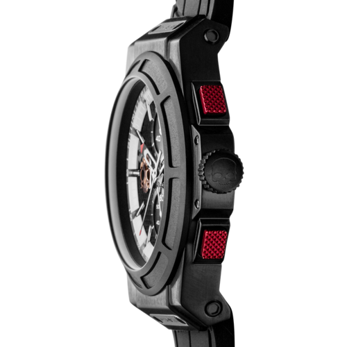 Victory Elite Otto Chrono All Black watch with black dial and strap, showcasing a sleek, modern design and chronograph features.