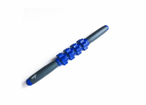 Victory Elite Mini Massage Stick in black, showing textured surface for muscle relief, handheld and portable for easy use.