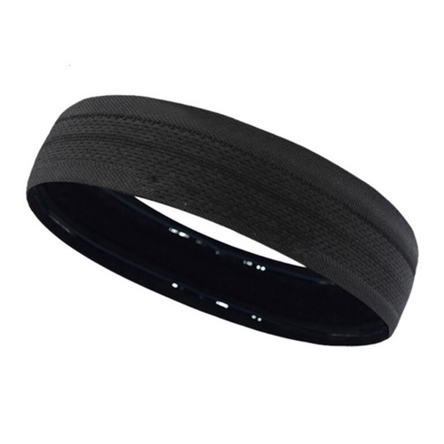 Victory Elite Cardio Cross-Training Headband in black, lightweight athletic headband with moisture-wicking fabric for workouts.