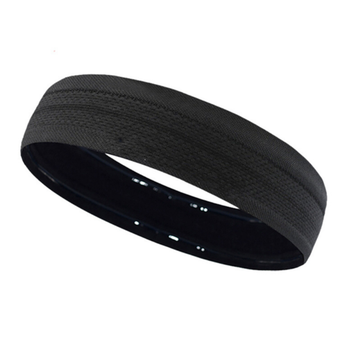 Victory Elite cardio cross-training headband in black, made of moisture-wicking fabric, designed to stay in place during workouts.