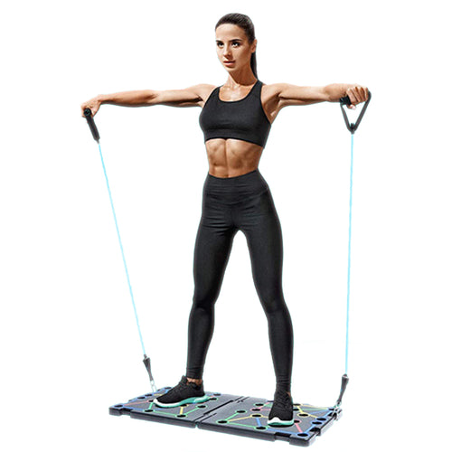Victory Elite 9-in-1 push-up rack board system for fitness and workout training, featuring multiple exercise options and sturdy design.