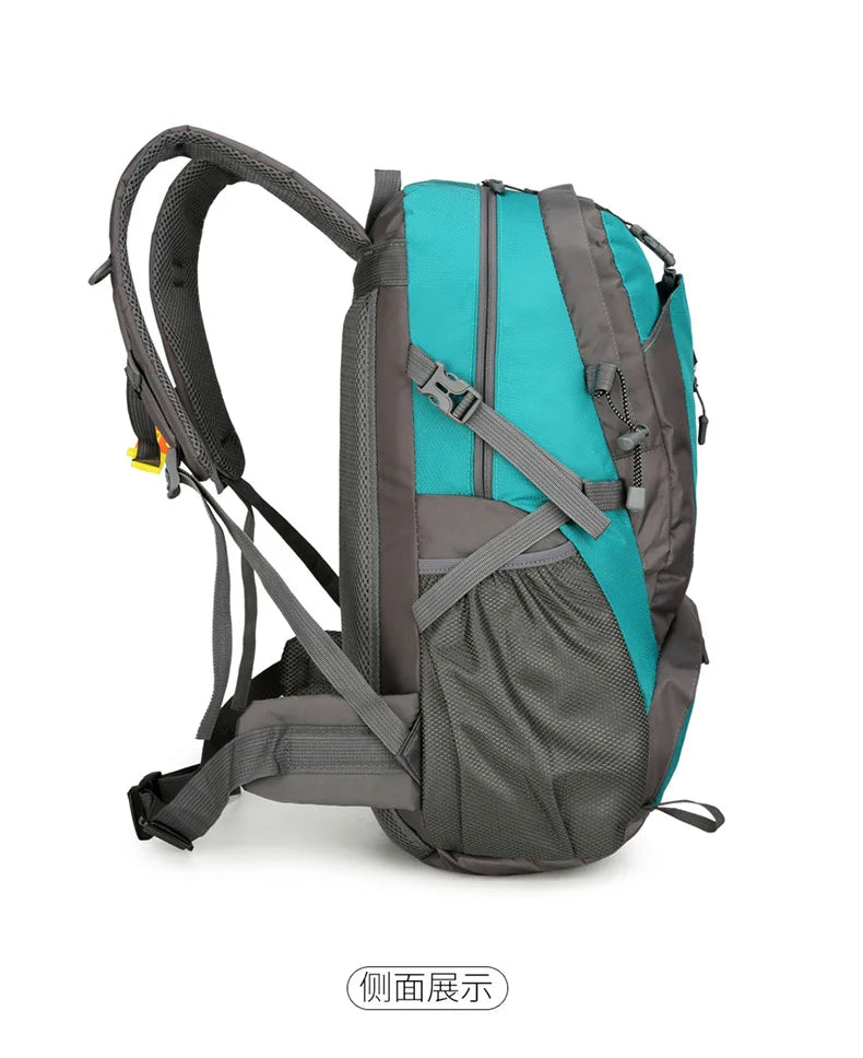 Victory Elite 50L outdoor hiking backpack with large capacity, double shoulder straps, suitable for mountain climbing and camping.