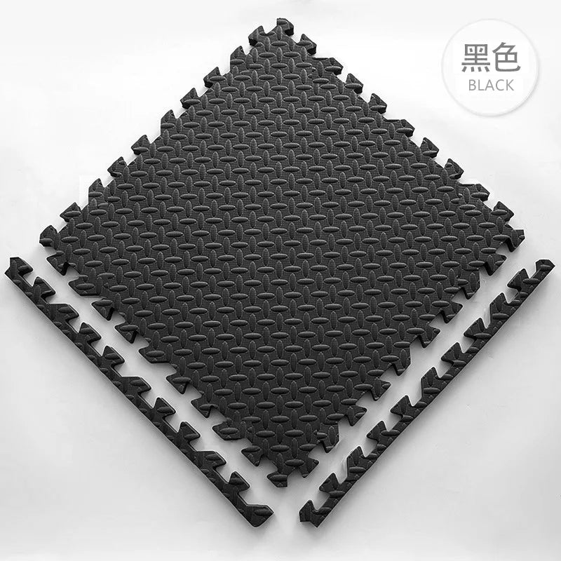 Victory Elite gym floor mat for home workouts, anti-slip rubber exercise mat with interlocking design for weightlifting and yoga.