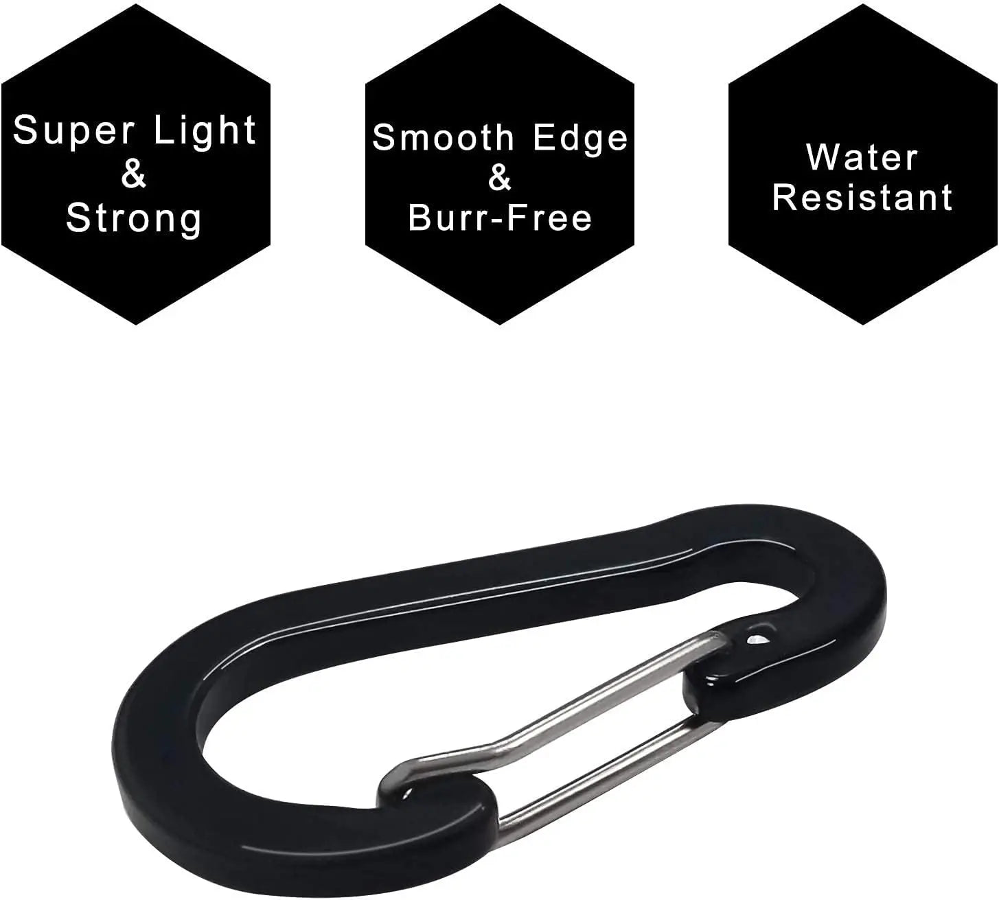 Set of 10 lightweight aluminum D-shape mini carabiner clips by Victory Elite, ideal for keychains, climbing, fishing, and outdoor activities.