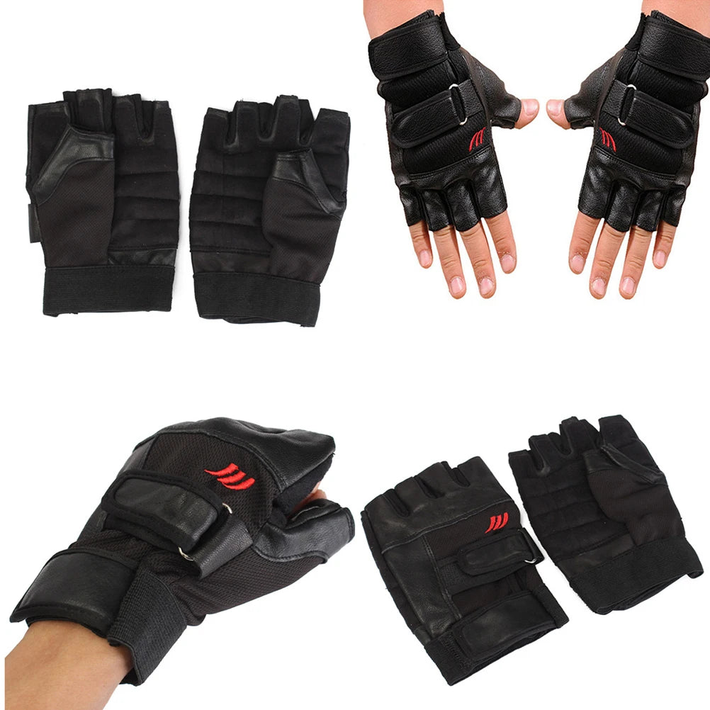 Victory Elite men's weight lifting gym gloves made of durable leather for exercise and sports training.
