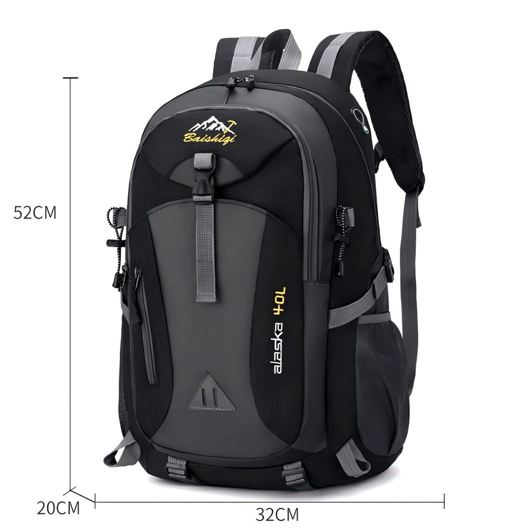 Victory Elite water-resistant outdoor sports backpack with multiple compartments, ideal for hiking, camping, and travel.