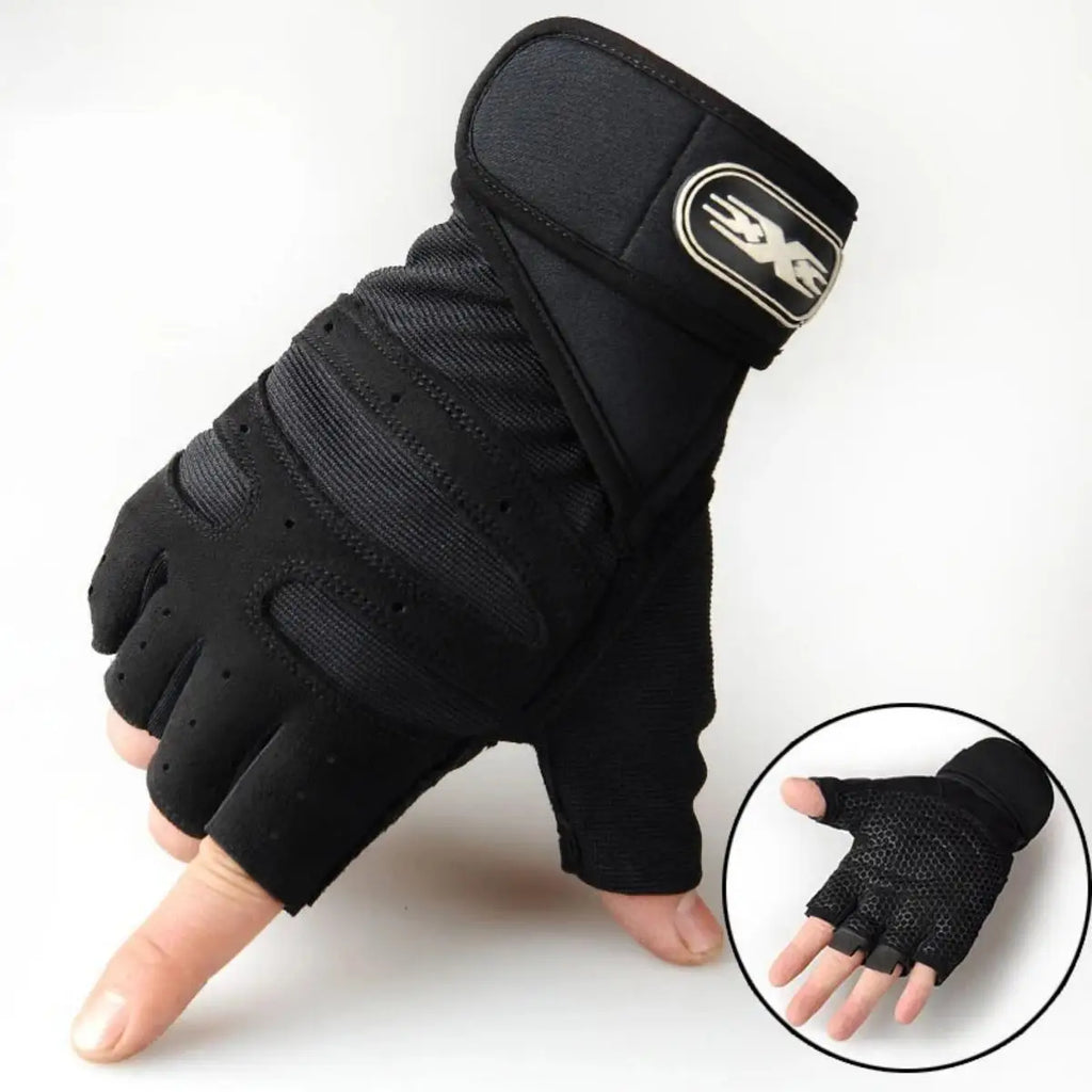 Victory Elite gym gloves for men and women, weightlifting and cycling gloves with shockproof wrist support and breathable fabric.
