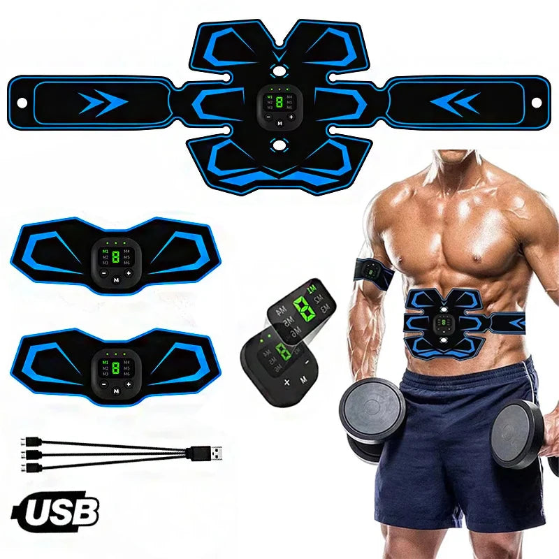 Victory Elite electric abdominal muscle stimulator belt for body massage and muscle training, rechargeable fitness massager gear.