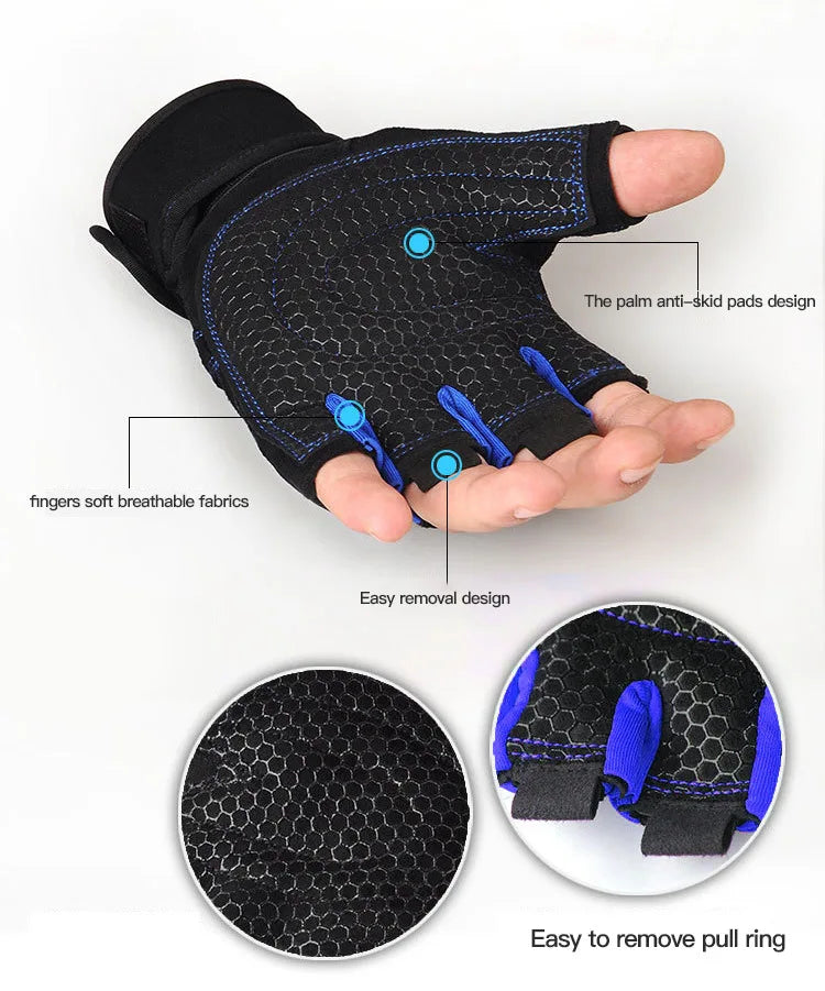 Victory Elite gym gloves for men and women, shockproof weightlifting and fitness gloves with wrist support for bodybuilding and cycling.