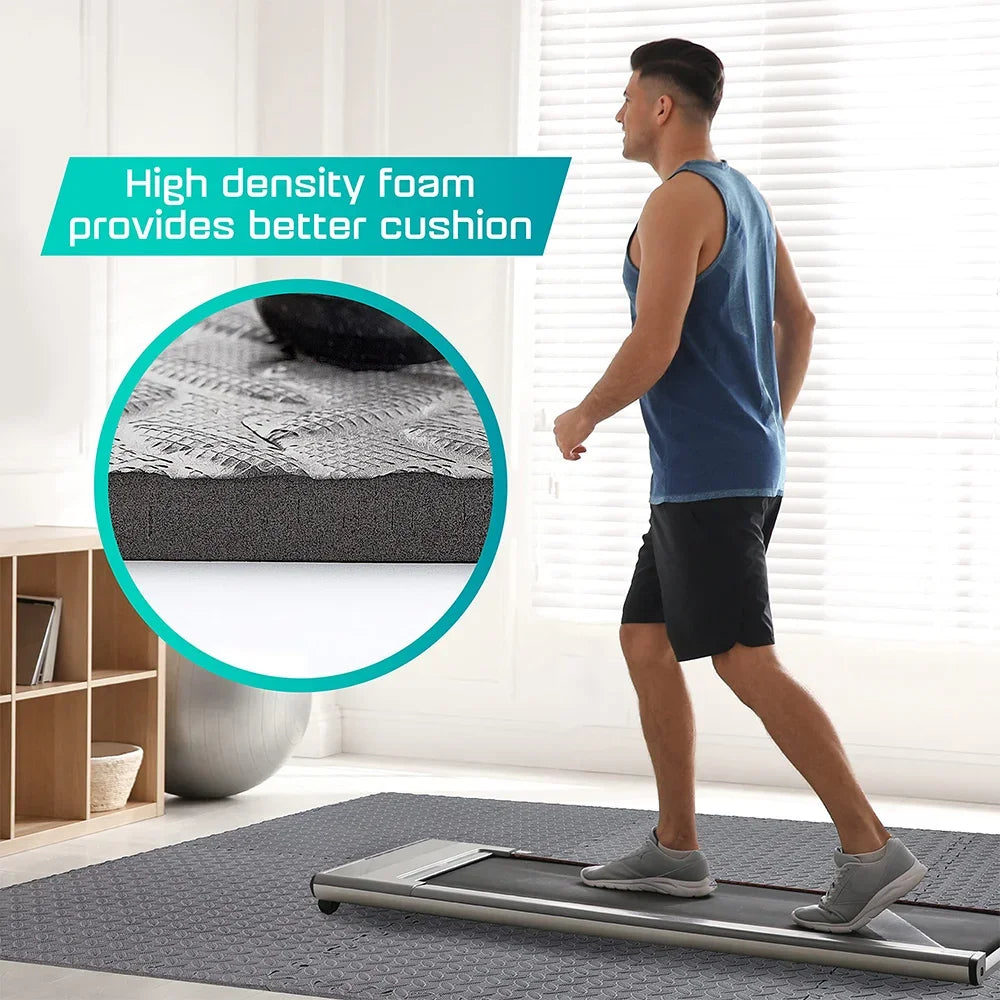 Victory Elite gym floor mat for home workouts, anti-slip rubber exercise mat with interlocking design for weightlifting and yoga.