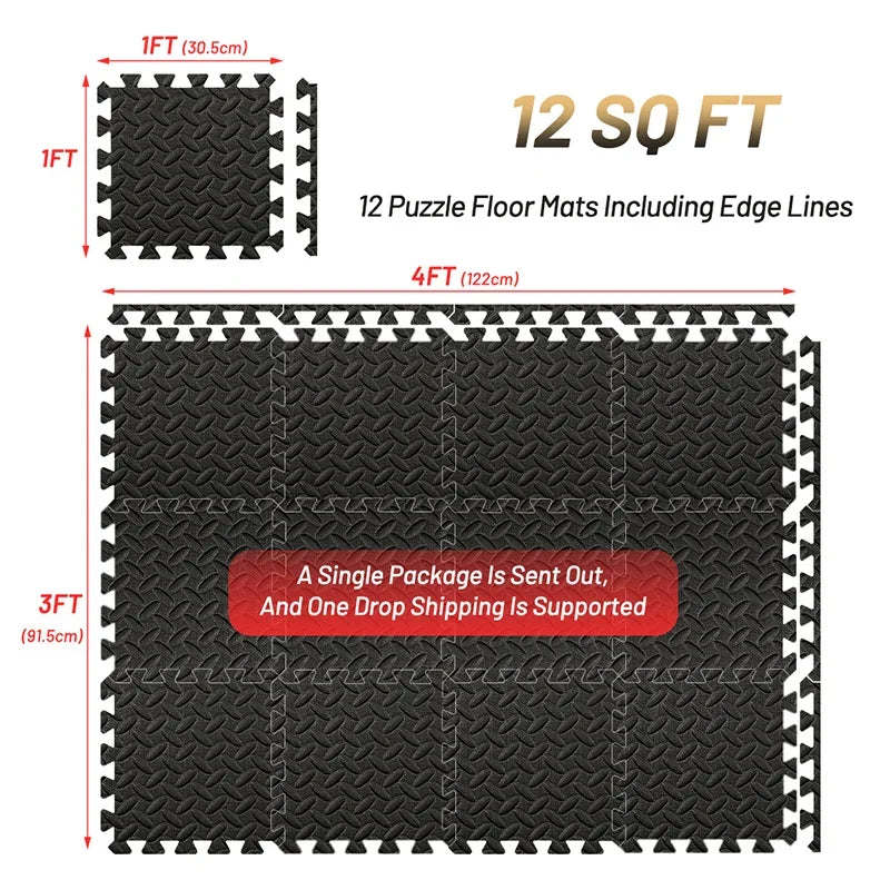 Victory Elite gym floor mat with interlocking anti-slip rubber surface for home workouts, yoga, and weightlifting exercises.