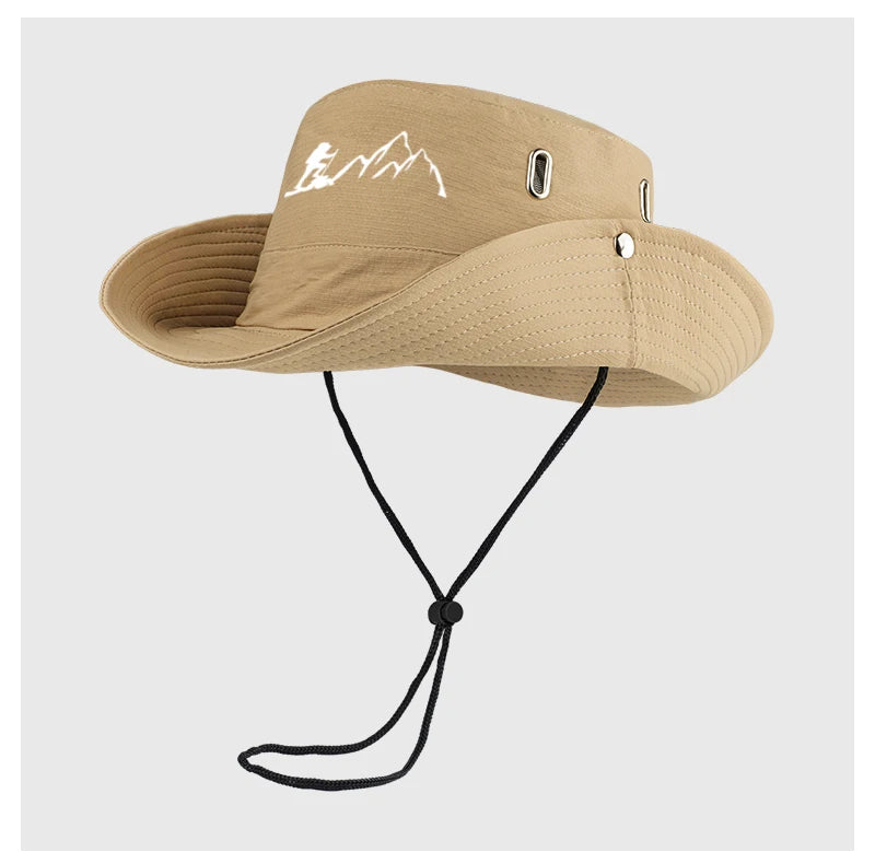 Victory Elite outdoor bucket hat with wide brim and drawstring, breathable for hiking and camping adventures