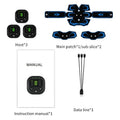 Victory Elite EMS Trainer Belt showing a rechargeable electric abdominal muscle stimulator for body massage and muscle training.