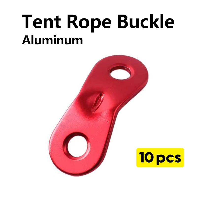 Set of 10 aluminum tent rope buckles from Victory Elite, adjustable sliding buckles for canopies and windproof tent ropes.