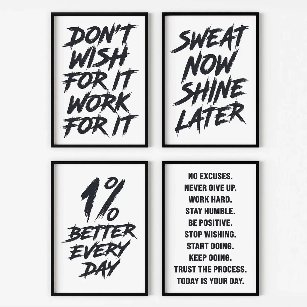 Victory Elite gym wall art poster featuring an inspirational slogan, decorative canvas for home gym wall decoration.