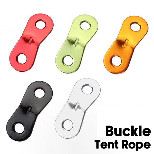 Set of 10 Victory Elite aluminum tent rope buckles for adjustable, windproof canopy tensioning and secure tent setup.