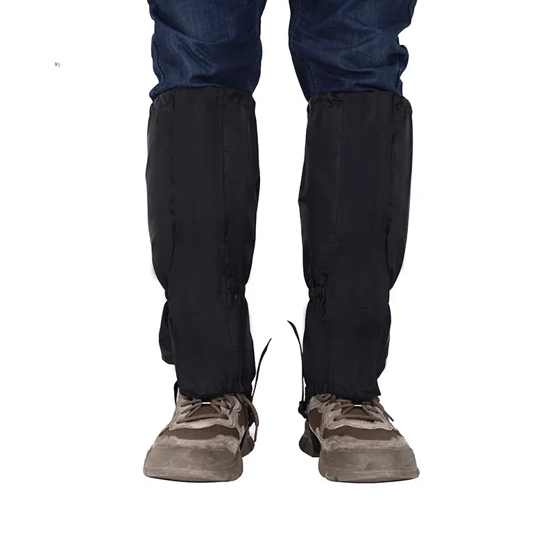 Victory Elite outdoor travel leg warmers and gaiters, waterproof hiking leg coverings with snow-resistant foot covers for camping and hunting.