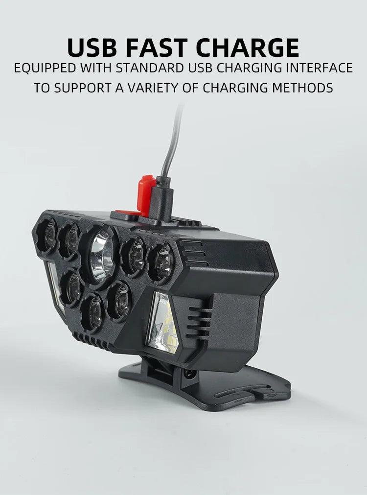 Victory Elite 8 safety lights with adjustable angles and bright illumination for hiking safety in various outdoor conditions.