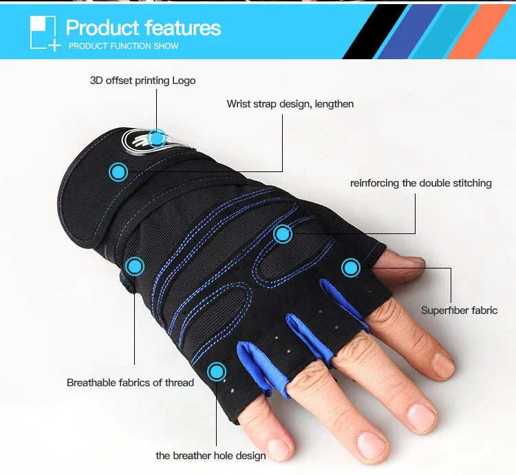 Victory Elite gym gloves for men and women, shockproof weightlifting and fitness gloves with wrist support for sports and cycling.