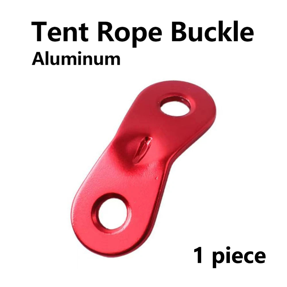 Set of 10 Victory Elite aluminum tent rope buckles for adjustable, windproof canopy tensioning and secure tent cord fastening.