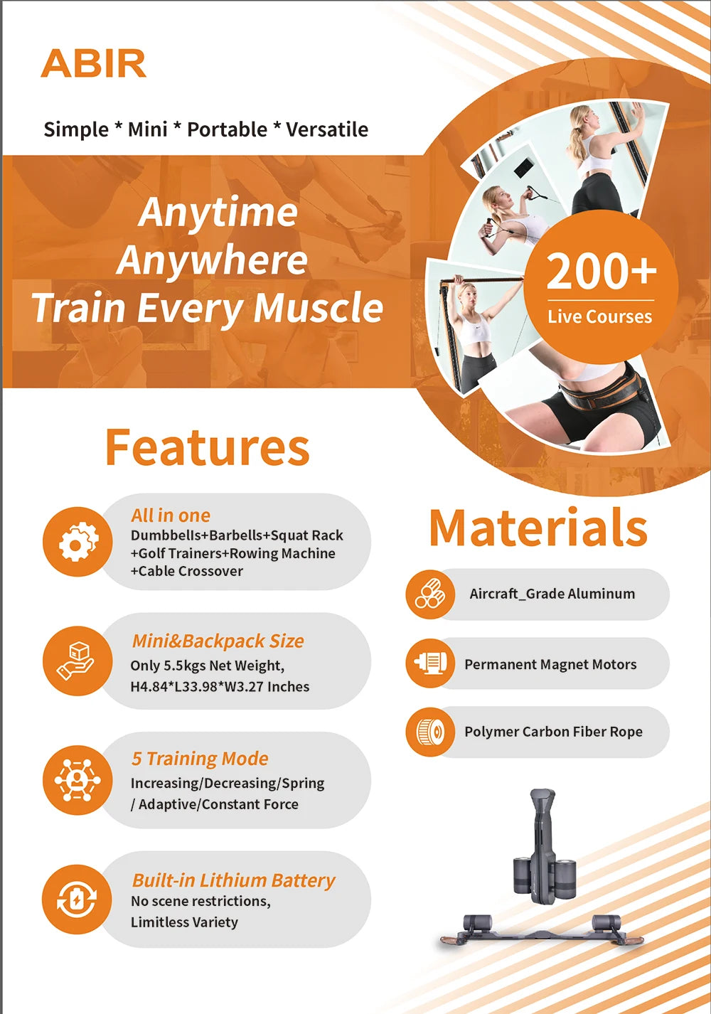 Victory Elite home gym fitness equipment, stylish sport machine for home exercise, with adjustable components and digital display.
