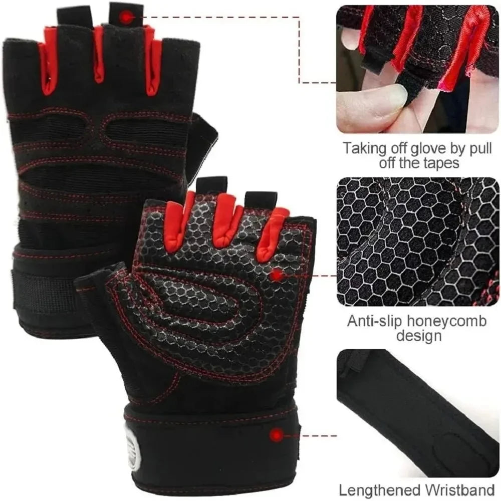 Victory Elite gym gloves for men and women, shockproof weightlifting and cycling gloves with wrist support for fitness training.