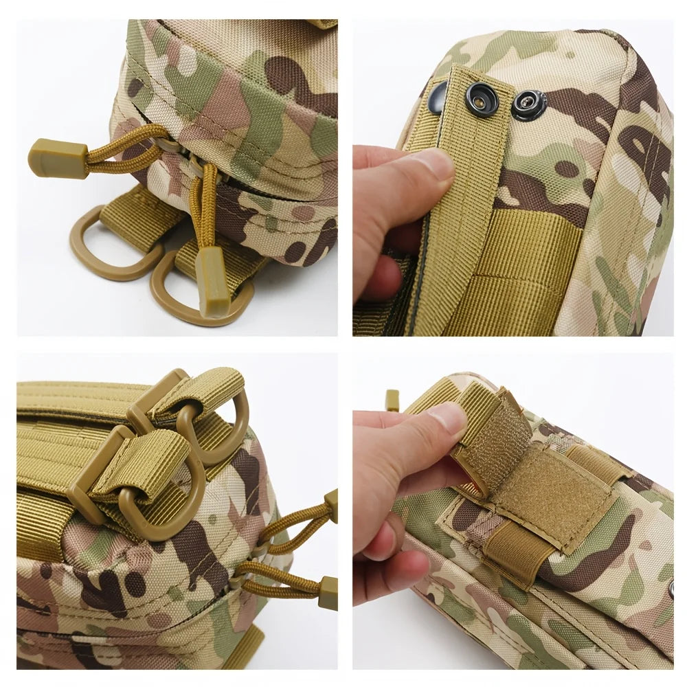 Victory Elite tactical first aid kit with tourniquet in a Molle pouch, ideal for camping, hiking, and emergency survival gear.