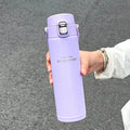 Victory Elite stainless steel vacuum flask, 500ml insulated sports bottle with wide handle for outdoor use and direct drinking.