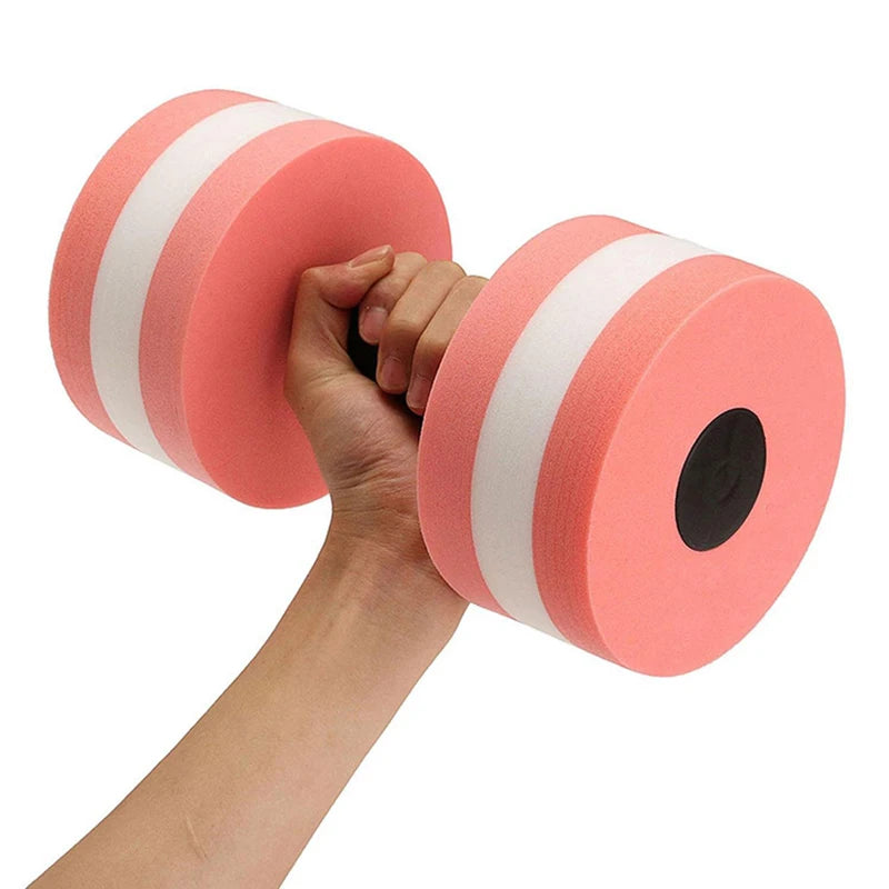 Victory Elite floating swim gym dumbbell for water aerobics, made of EVA foam, used for pool water fitness and aqua exercises.