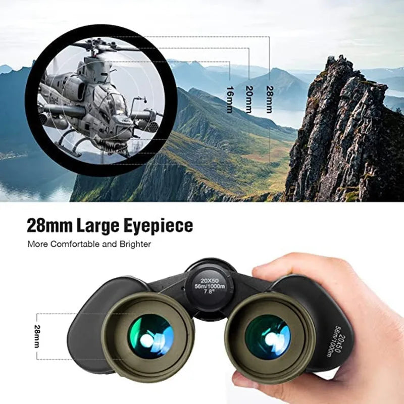 Victory Elite 20x50 waterproof binoculars with high-definition, low-light night vision for travel, hunting, and stargazing.