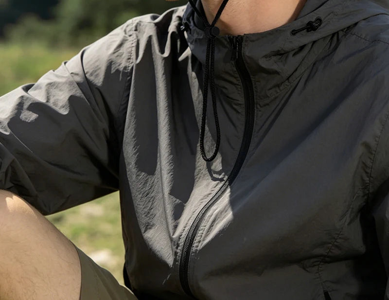 Victory Elite hiker and mountain print outdoor bucket hat with wide brim and drawstring, ideal for hiking and camping adventures.