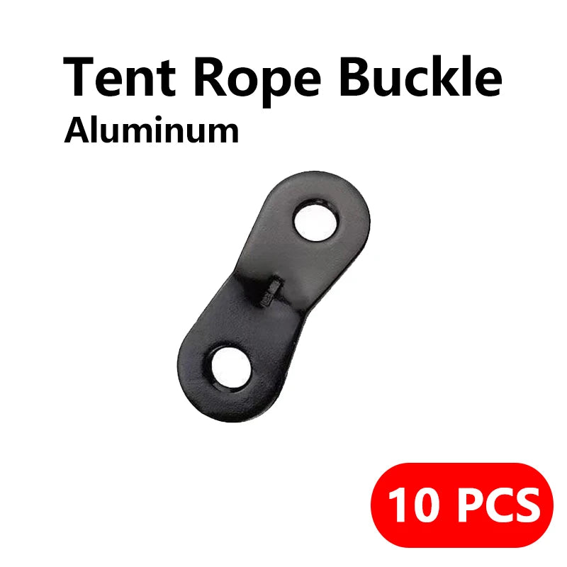 Victory Elite 10pcs aluminum tent rope buckle set with adjustable sliding canopy windproof cords for secure outdoor tent setup.