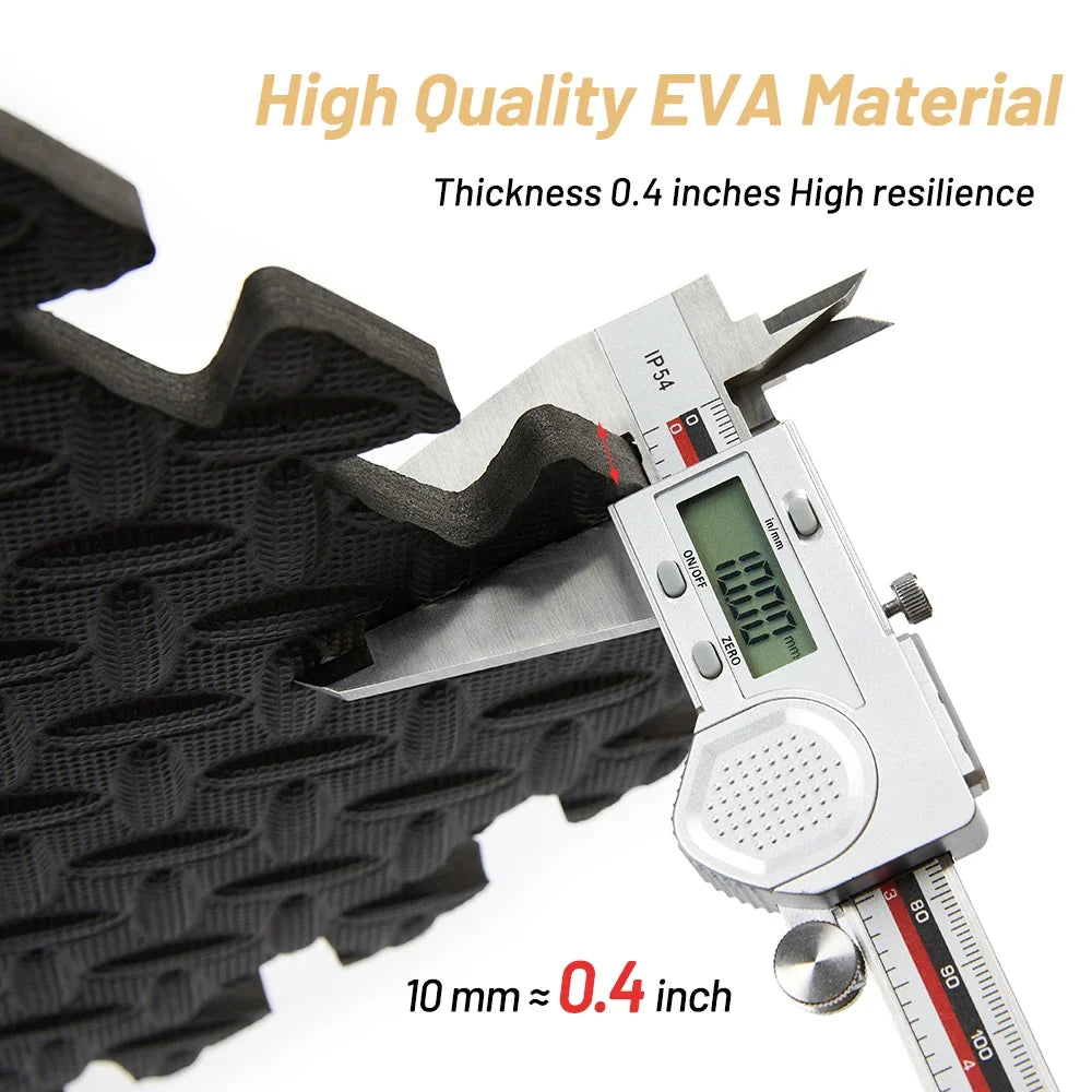 Victory Elite gym floor mat with anti-slip rubber surface, interlocking design, perfect for home workouts, weightlifting, and yoga.