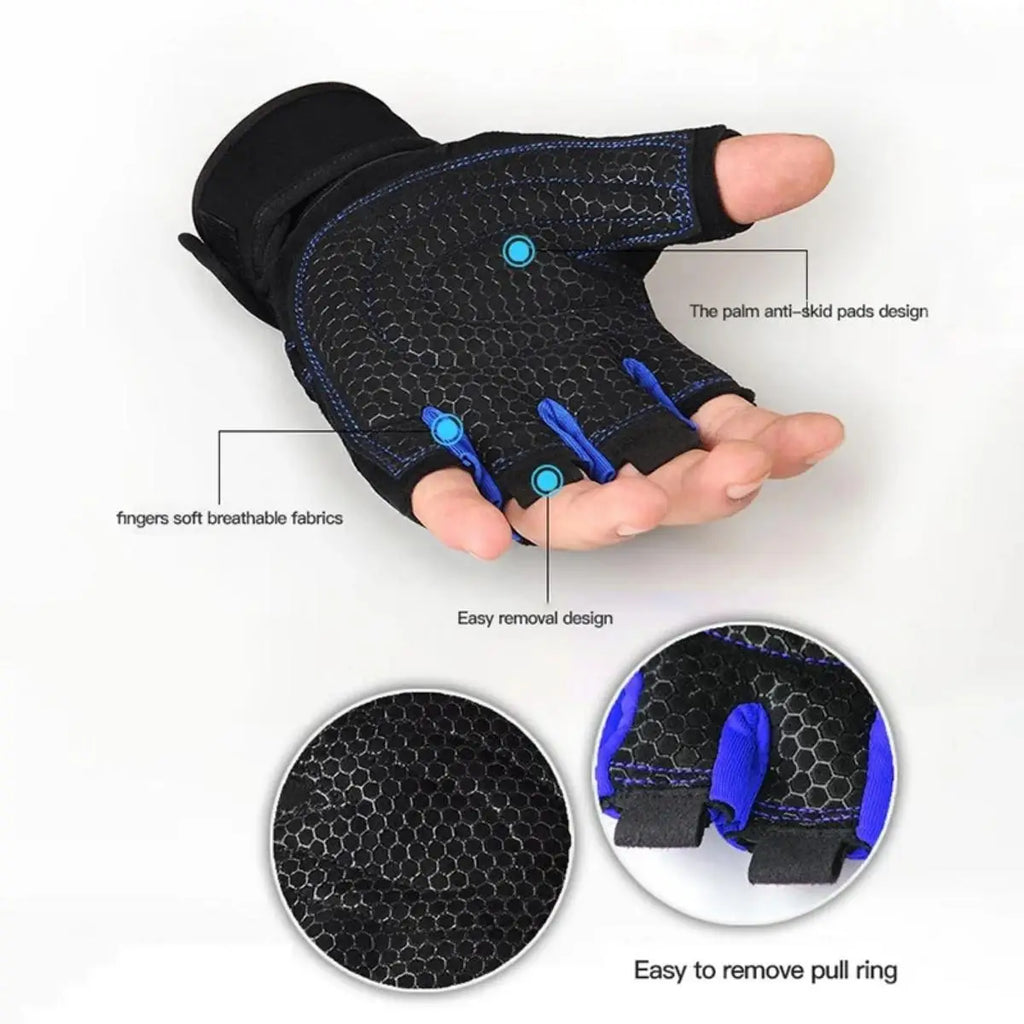 Victory Elite gym gloves for men and women, shockproof weight lifting and cycling gloves with wrist support for fitness training.