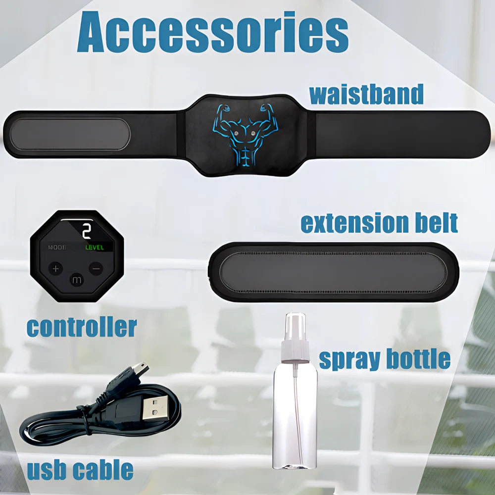Victory Elite EMS Abdominal Toning Belt with electric muscle stimulation for waist shaping and body slimming at home.