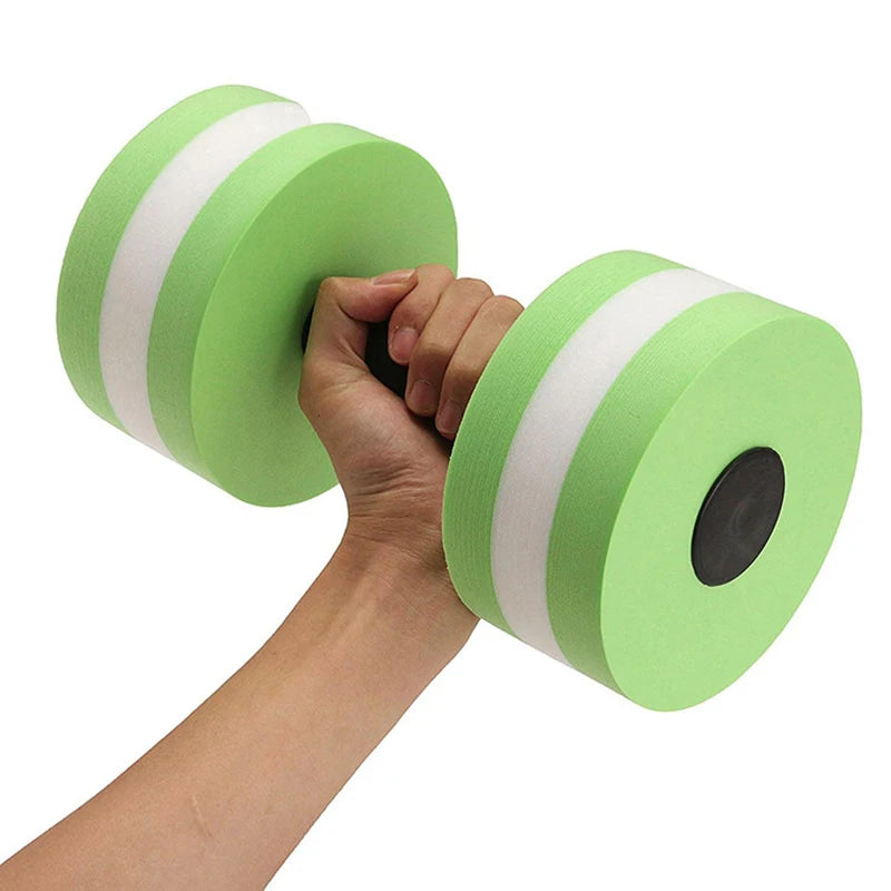 Victory Elite floating swim gym dumbbell water weight for aquatics, made of EVA foam for pool water aerobics and fitness exercises.