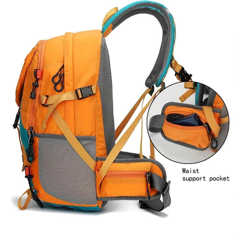 Victory Elite outdoor sports backpack for men, hiking daypack with multiple compartments, suitable for camping, travel, and mountaineering.