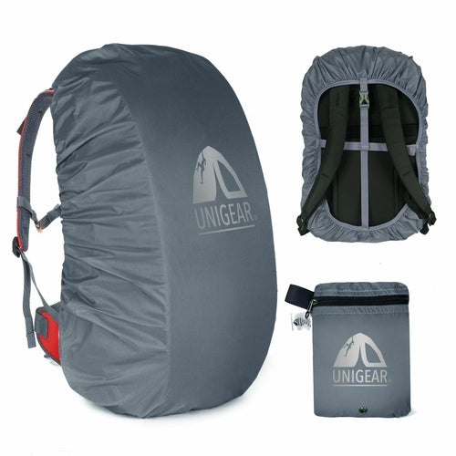 Victory Elite waterproof backpack rain cover in bright yellow, designed for 10L to 90L backpacks, with reinforced edges and adjustable fit.