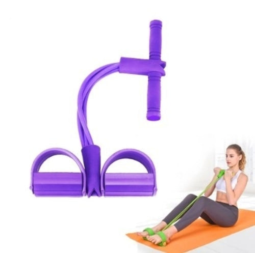 Victory Elite portable fitness resistance band with pedal for versatile workout exercises, shown in use.