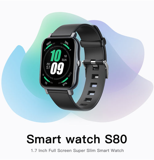 Victory Elite full screen waterproof smartwatch with slim design, showing a digital display and fitness tracking features.