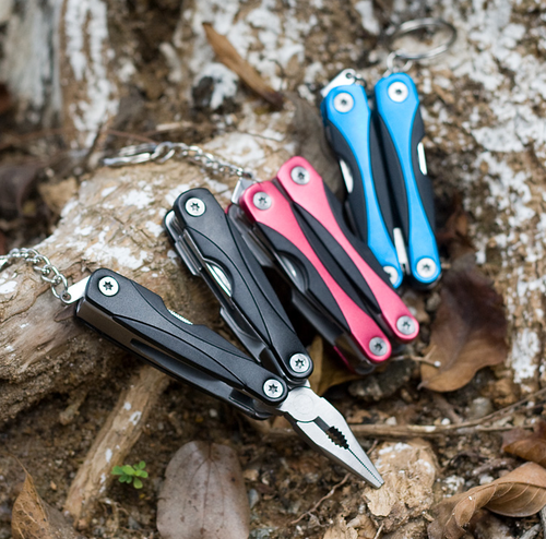 Victory Elite outdoor multifunction tools with various blades, screwdrivers, and pliers for camping, hiking, and outdoor activities.