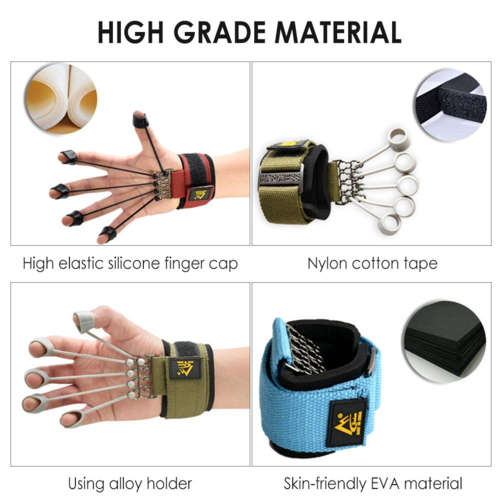 Victory Elite finger gripper strength trainer with hand yoga resistance band for improving grip and hand strength exercises.