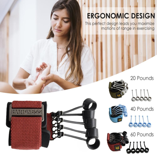 Victory Elite finger gripper strength trainer with hand yoga resistance band for finger and hand muscle strengthening.