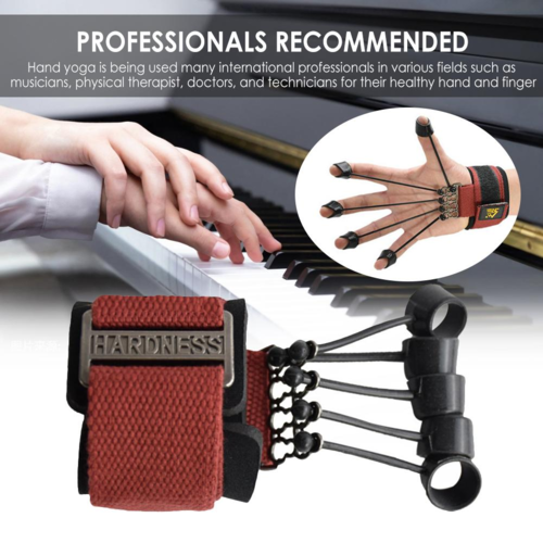 Victory Elite finger gripper strength trainer with hand yoga resistance band for finger and hand muscle exercise.
