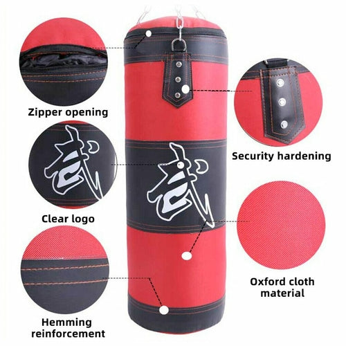 Victory Elite boxing trainer fitness punching bag set with heavy bag, gloves, and hand wraps for boxing workouts.